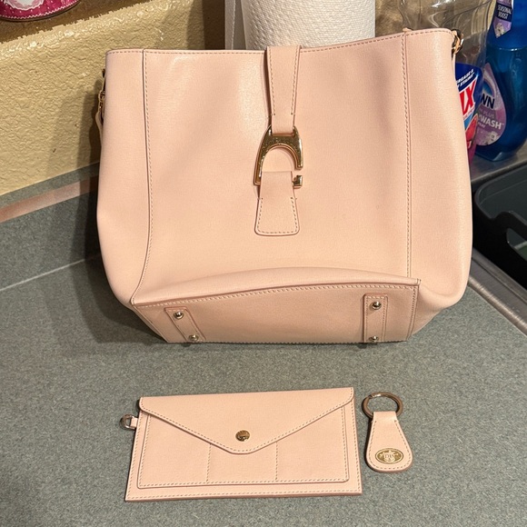 Dooney & Bourke Handbags - Dooney & Bourke Blush Shoulder Bag with Wallet and Keychain